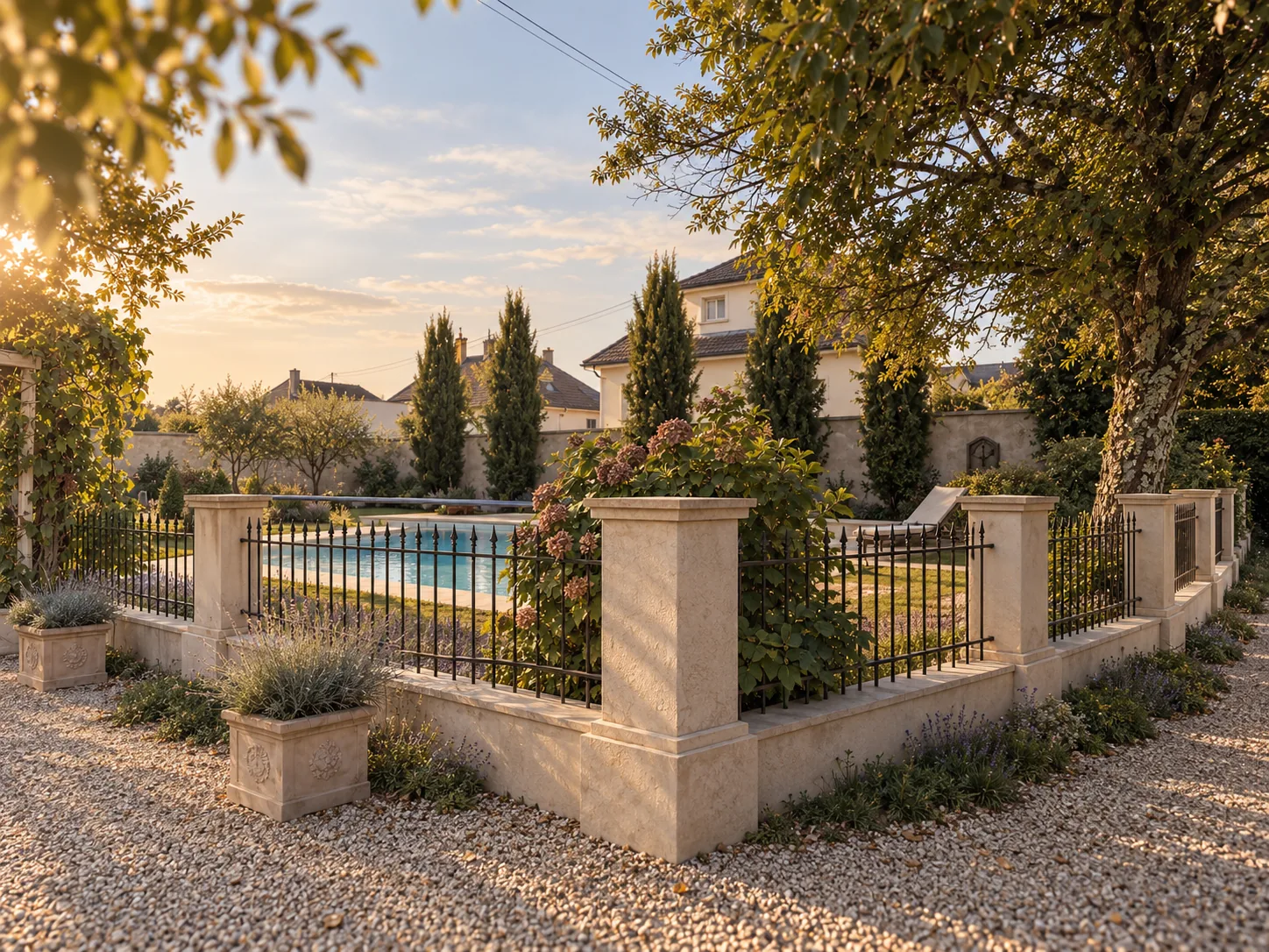Entrée contemporaine en béton